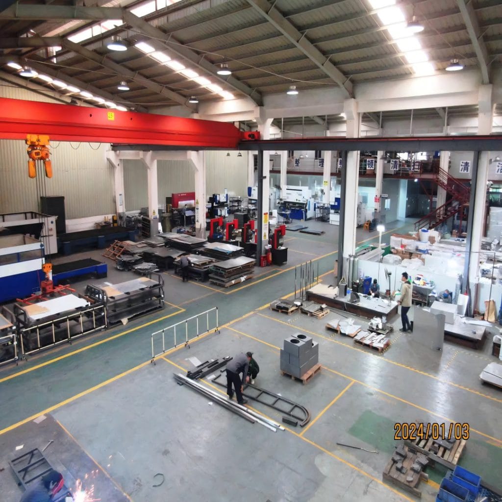 Sheet metal processing workshop